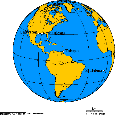 Orthographic projection over Tobago - with Galveston - New Orleans - St Helena.png