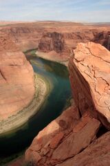 The Colorado river winds through Glen Canyon in northern Arizona.