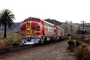 (CC) Photo: Drew Jacksich AT&SF #43C and the San Diegan head south to San Diego on April 6, 1968.