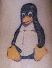 A Tux tattoo.